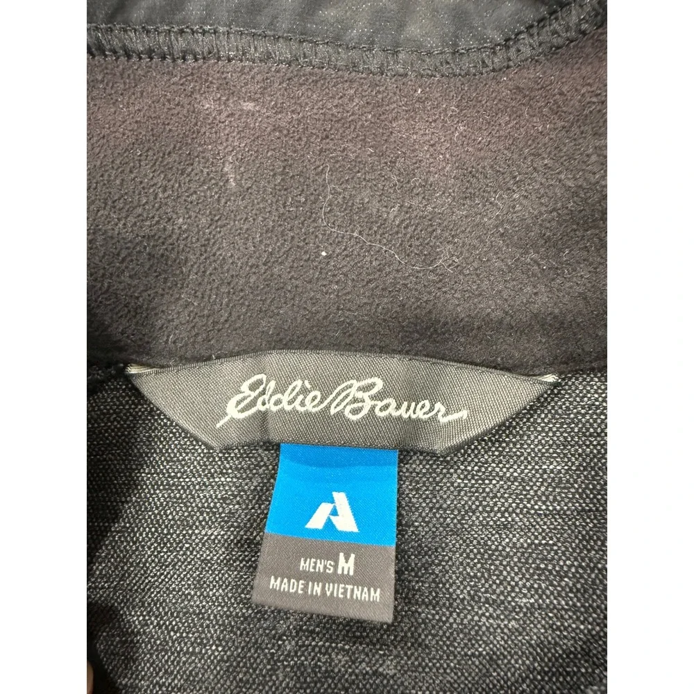 Eddie Bauer First Ascent Mens Medium Black Softshell Jacket Full Zip Stretch